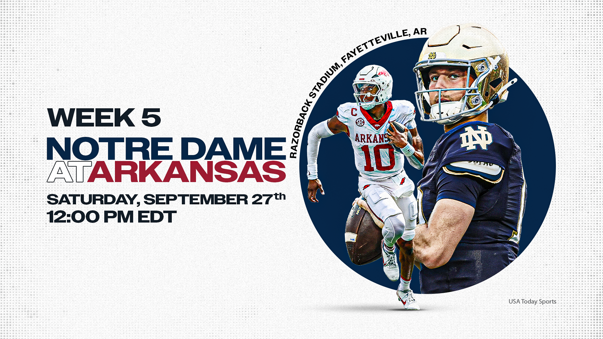 Witness Notre Dame vs. Arkansas Clash on Sep 27, 2025