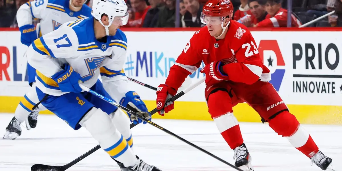 Larkin Leads Red Wings to Victory Over Blues, Extends St. Louis Losing Streak Larkin Leads Red Wings to Victory Over Blues, Extends St. Louis Losing Streak