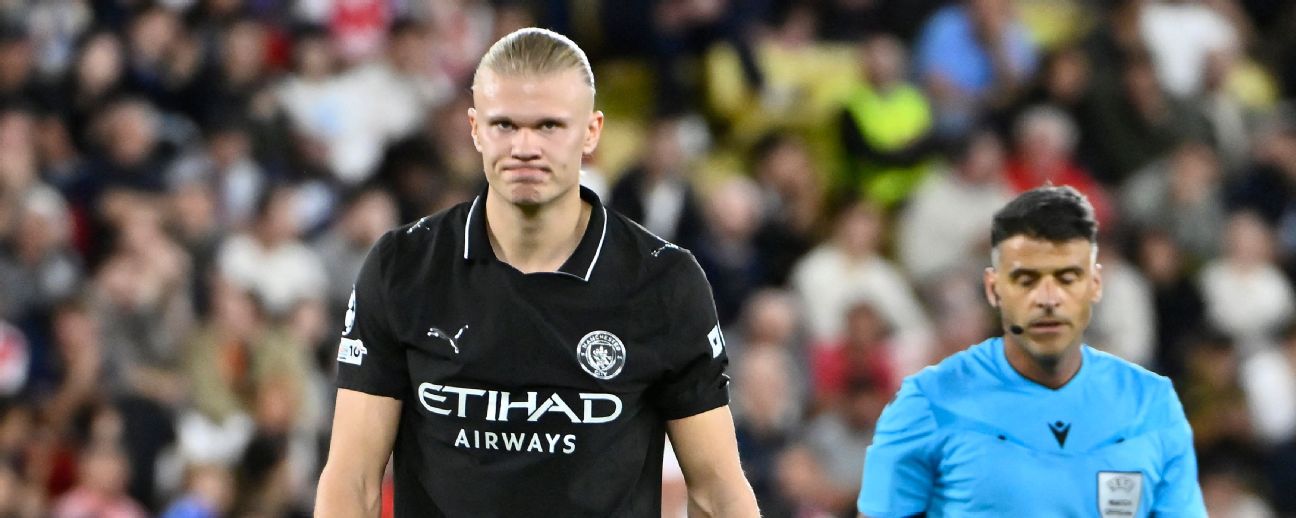 Haaland Strikes Twice, But City Settle for Draw Against Monaco
